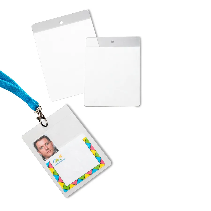 Protège badge avec rabat transparent