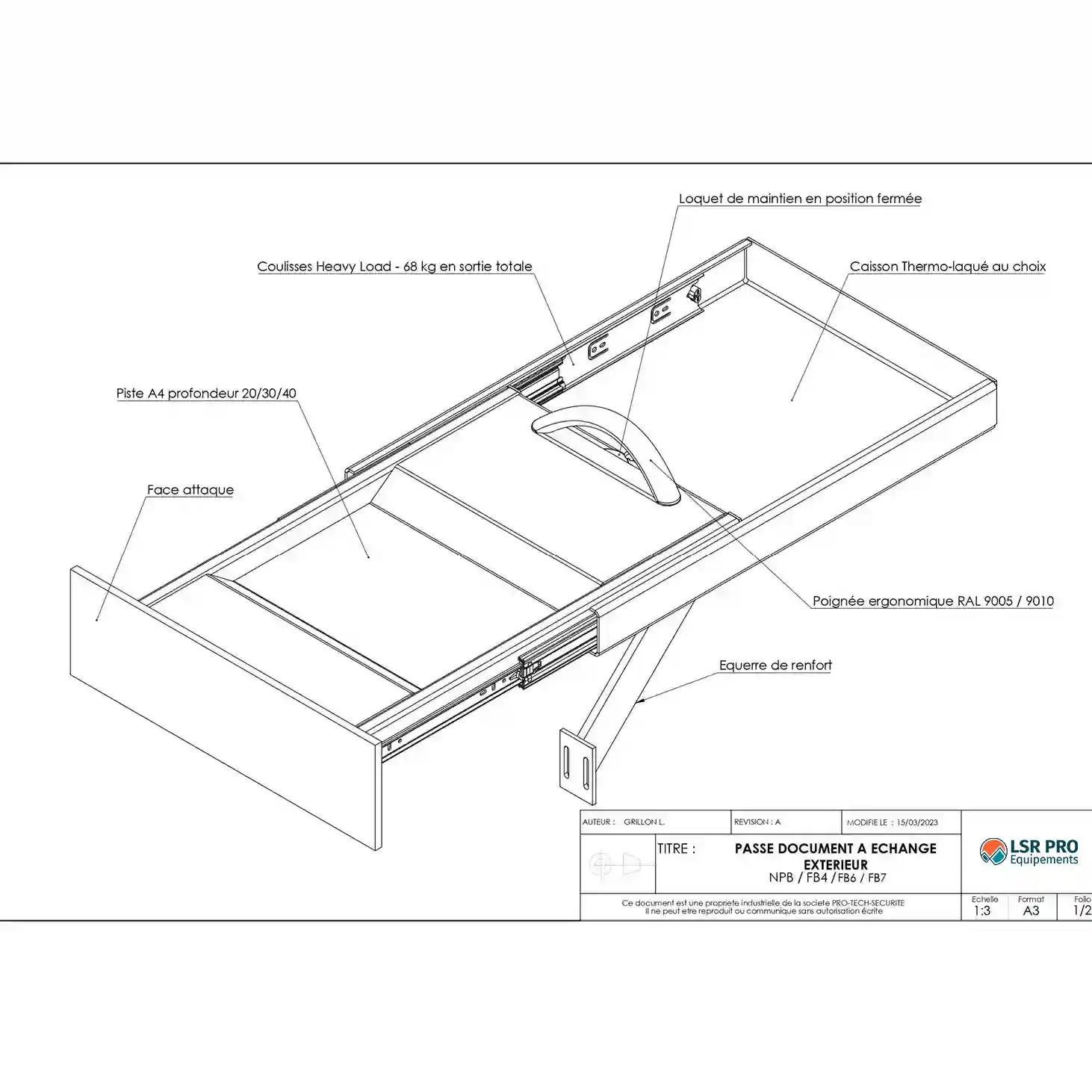 côtes passe document de façade blindé