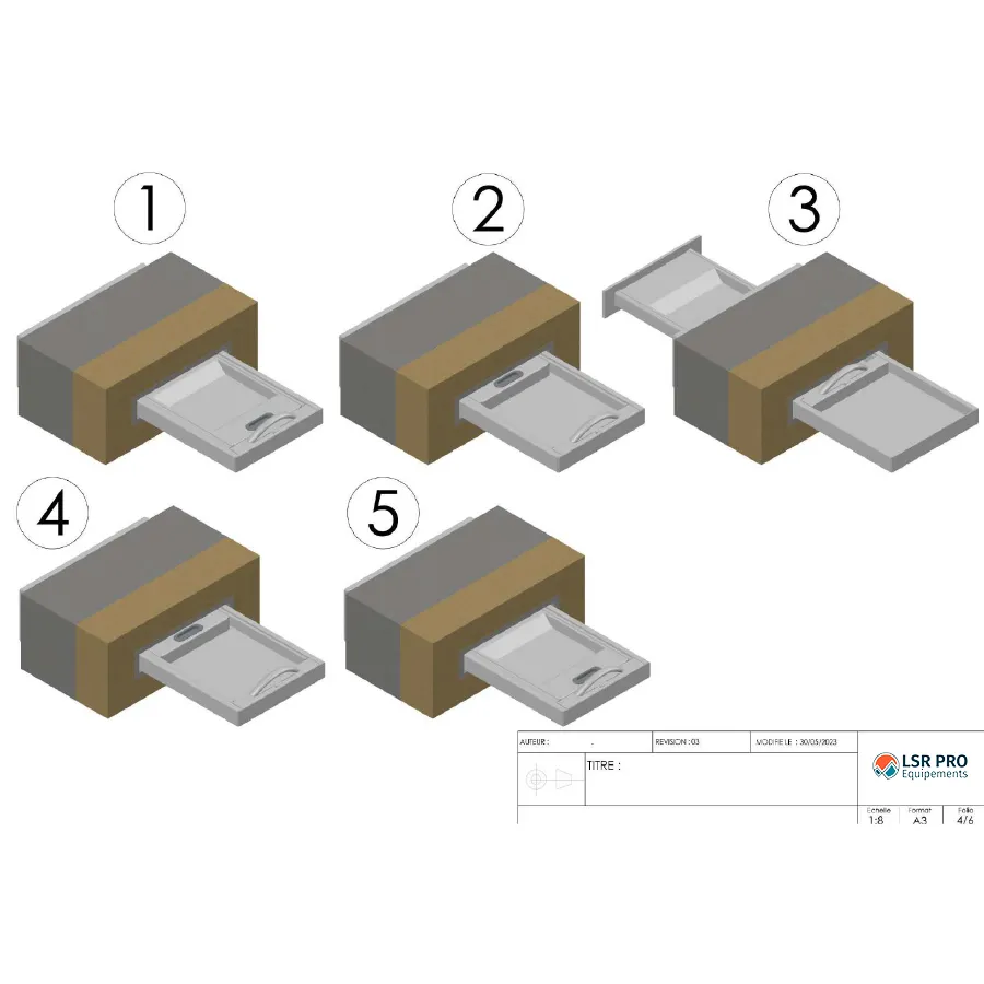 passe document façade pour mur épais - double coulisse - fonctionnement