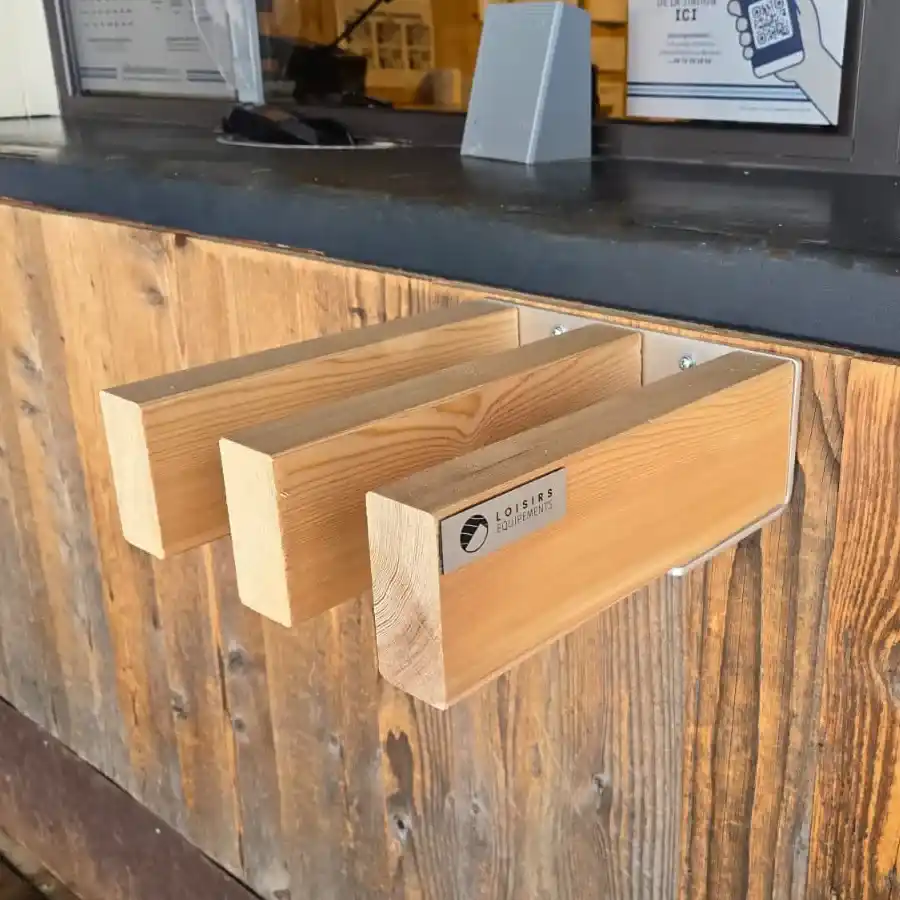 rack pour guichet bois