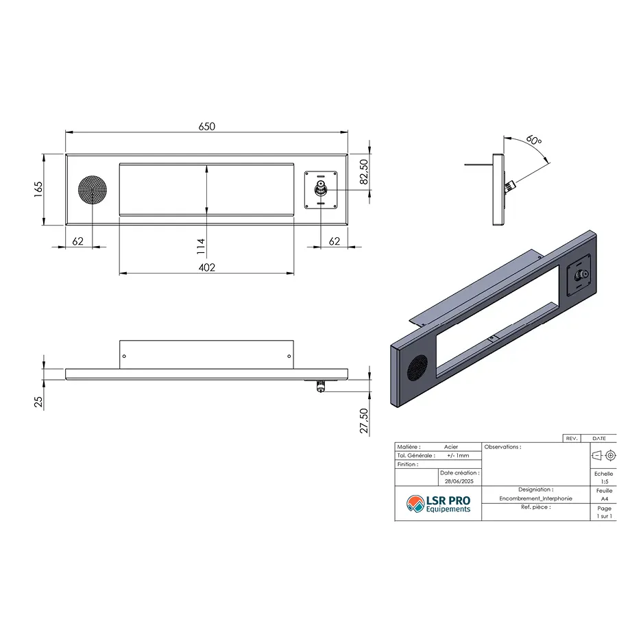 côtes passe document + interphonie